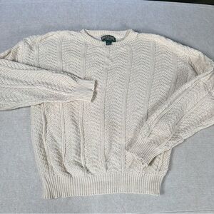 American Eagle Cream Cable Knit Sweater – Women Size Large